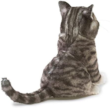 Folkmanis Mini Tekir Kedi Parmak Kuklası, Gri; Siyah; Beyaz