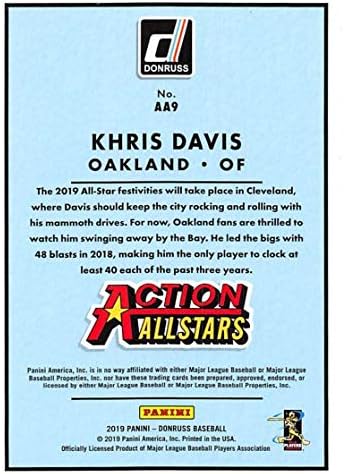 2019 Donruss Eylem All-Stars Rapture Beyzbol 9 Khris Davis Oakland A'nın Blaster Kutusu Özel MLB Ekleme Kartı