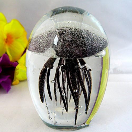 Aydınlık denizanası kristal top Biyonik cam el sanatları yaratıcı hediye doğum günü hediyesi kristal denizanası (mor)