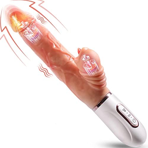 Sokmak Gerçekçi Yapay Penis vibratör Seks Oyuncakları Kadınlar için, Tek Tıklama Fırça silikon Sokmak Penis ile yalama ve ısıtma,