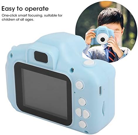 01 Mini Kamera, Dijital Taşınabilir Tek Tıklamayla Odaklama Basit Kullanım Fotoğraf Çekmek için Çocuk Kamerası(Mavi-Genel Amaçlı)