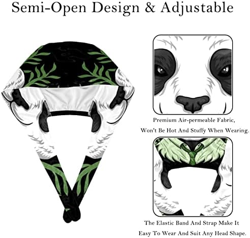 BeComfortableHome 2 ADET Sevimli Komik Panda Giyen İş Elbiseleri Çalışma Kap Düğmesi ile, Kadın Erkek İş Şapka
