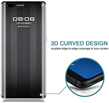 JİNPART Telefonu Aksesuarları ıçin Uyumlu Huawei Mate 40 RS Porsche Tasarım 9 H 3D HD Kavisli Kenar Temperli Cam Filmi Cep Telefonu