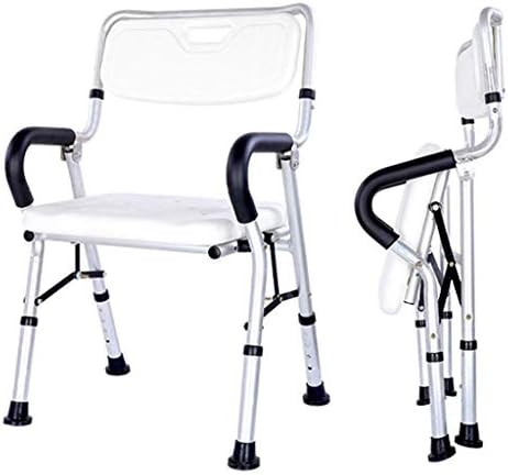FXLYMR Duş Oturağı Katlanabilir Duş Sandalyesi, Dayanıklı Alüminyum Ayaklı Taşınabilir banyo Oturağı, Arkalıklı Ayarlanabilir
