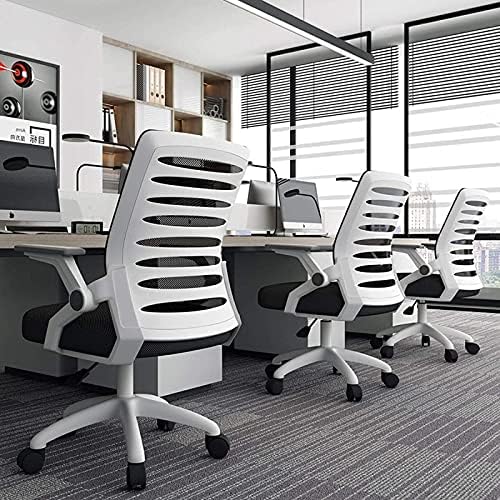 Ofis Koltukları, Ergonomik Ergonomik Ev Masa Sandalyesi, Orta Sırtlı Döner Sandalye, Yüksekliği Ayarlanabilir Flip-up Kol Dayamalı