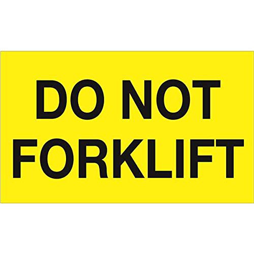 Nakliye, Taşıma, Paketleme ve Taşıma için Aviditi Teyp Mantığı 3 x 5,Forklift Yapmayın Floresan Sarı Uyarı Etiketi (1 Rulo 500