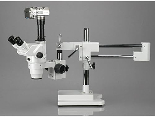 AmScope ZM-4TW3 Profesyonel Trinoküler Stereo yakınlaştırmalı mikroskop, EW10x ve EW25x Göz Mercekleri, 2X-225X Büyütme, 0.67
