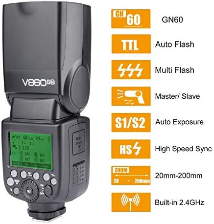 GODOX V860II-N Kiti İ-TTL GN60 2.4 G HSS 1/8000 s li-ion pil kamera flaşı Speedlite ışık için Nikon D800 D700 D7100 D5200 D300