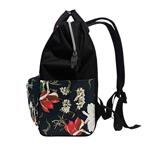 Bebek bezi çantaları sırt çantaları Mumya sırt çantası ile kırmızı beyaz çiçek seyahat Laptop sırt çantası