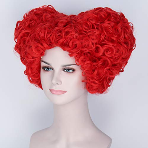 Yan Rüya Kadın Sentetik Prestyled Kalp Saç Peruk Aksesuarları Kahverengi Kırmızı Cadılar Bayramı Kostüm Peruk (Kırmızı)
