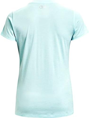 Zırh altında kadın teknoloji büküm büyük Logo kısa kollu mürettebat boyun T-Shirt