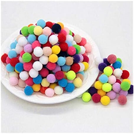 HUYUE Ponpon 10mm Renkli Yumuşak Kabarık Pompones Topu El Yapımı Mini Ponpon Zanaat Malzemeleri Malzemeleri 100 adet (Renk: Mix,