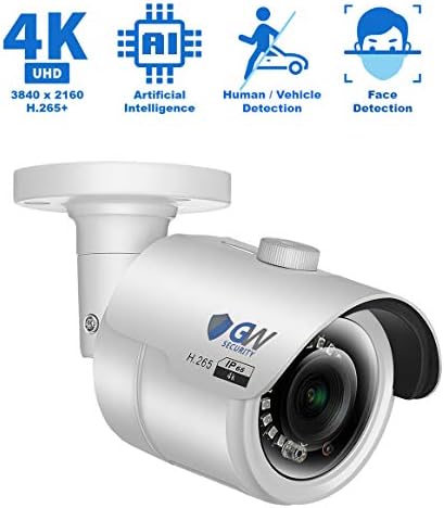 GW Güvenlik Akıllı AI 8 Kanal H. 265 PoE NVR Ultra-HD 4 K (3840x2160) güvenlik Kamera Sistemi ile 8x4 K (8MP) 2160 P Yüz Tanıma