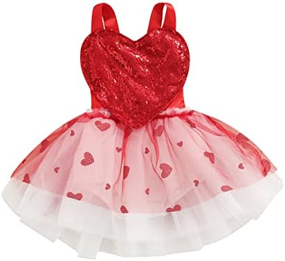Yenidoğan Bebek Bebek Kız Elbise Kolsuz 3D Kalp Sevgililer Günü Elbise Askısı Prenses Kız Set Toddler Bodysuit