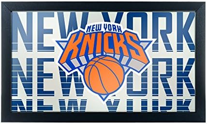 Marka Gameroom NBA1500-NY3 NBA Çerçeveli Logo Ayna-Şehir-New York Knicks