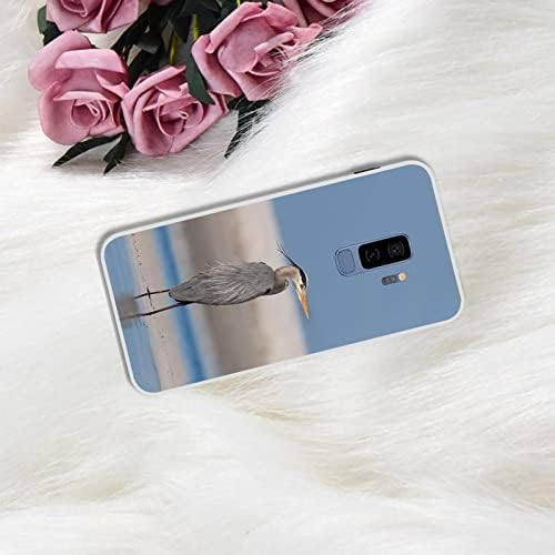 Kadın uyumlu Samsung s9 artı şoklar telefon kılıfı yumuşak silikon baskı ile büyük mavi balıkçıl