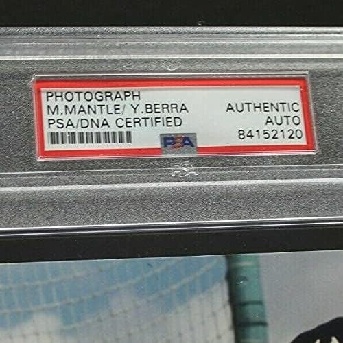 Mickey Mantle & Yogi Berra İmzalı PSA Otantik Kaplı İmzalı 8x10 Fotoğraf