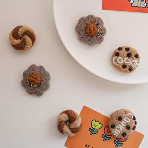 Yün Keçe Mini El Sanatları Flatback: Keçe Yün Çerez Düğmeleri Yün Fitil Fiber İğne Keçe Yün Keçeli Takılar DIY Zanaat Yapımı