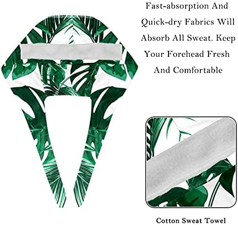 HUİ JİN DÜKKANI Yeşil Tropikal Yapraklar Desen 2 Adet Kabak Şekilli Çalışma Düğmeleri ile Ayarlanabilir Kabarık Şapkalar Caps