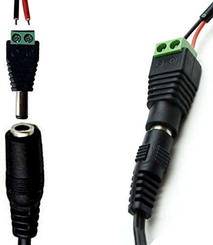 TronıcsPros 10 Erkek + 10 Kadın 12 V DC güç konektörü Fiş 24 V 5.5x2. 1mm Varil jak adaptörü soket DIY vida terminal konnektörü