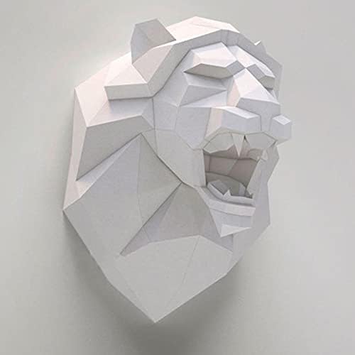 WLL-DP 3D Aslan Kafası Kağıt Modeli Kağıt Kupa El Yapımı Oyun DIY Papercraft Origami Bulmaca Kağıt Heykel Fotoğraf Sahne Geometrik