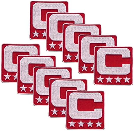 Kırmızı Kaptan C Yama (10 Paket) Demir Forması Futbol, Beyzbol, Futbol, Hokey, Lacrosse, Basketbol