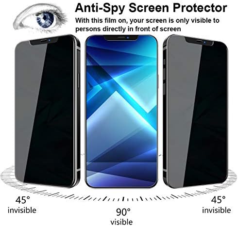 [2 Paket] iPhone 12 Pro Max Gizlilik Ekran Koruyucu, LYWHL Temperli Cam Anti-Casus Ekran Koruyucu için iPhone 12 Pro Max 6.7