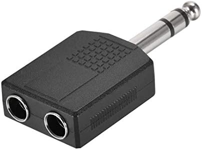 uxcell 6.35 mm Erkek Çift 6.35 mm dişi konnektör Splitter Adaptörü Çoğaltıcı Stereo Ses Video AV TV Kablosu Dönüştürmek için