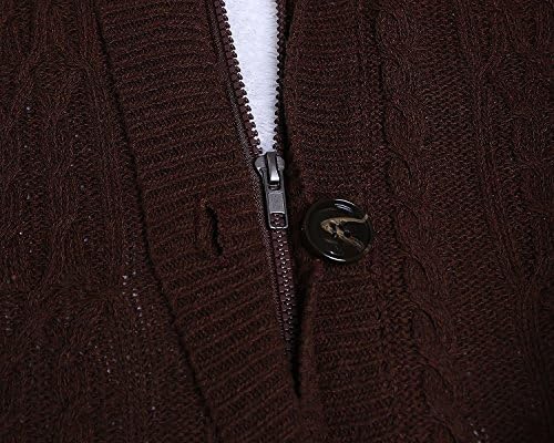 Sidefeel Kadın Kapşonlu Örgü Hırka Düğme Kablo Kazak Ceket