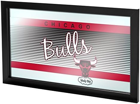 NBA Chicago Bulls Çerçeveli Logo Ayna, Bir Boyut, Siyah