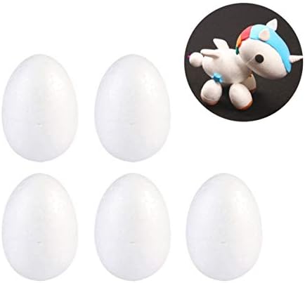 Amosfun 40 pcs Yumurta strafor paskalya yumurtası Köpük için El Sanatları Topları Siyah Temizle Hayalet Beyaz 4-Boyama Yumurta