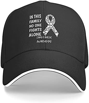 bu Ailede Kimse Tek Başına Savaşmaz Akciğer Kanseri Farkındalık Düz Fatura Şapka Snapback Şapka Erkekler için beyzbol şapkası