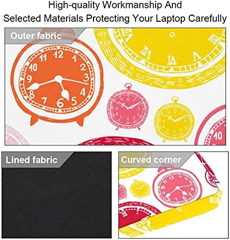 Birght Renk Sarı Pembe Saat Desen Laptop omuz askılı çanta Kılıf Kol için 13.4 İnç 14.5 İnç Dizüstü laptop çantası Dizüstü Evrak