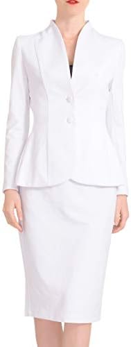 Marycrafts kadın resmi ofis iş iş ceket etek takım elbise seti