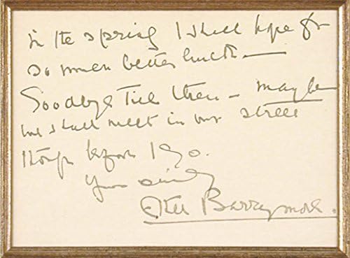 Ethel Barrymore - İmzalı İmza Mektubu