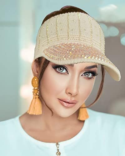 RİTUMO Çivili Rhinestone Kristaller At Kuyruğu Şapka Bling Örgü Beyzbol Kapaklar Kadınlar için Moda Açık Üst güneş şapkaları