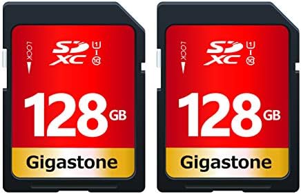 Gigastone 128 GB 2-Pack SD Kart UHS-I U1 Sınıf 10 SDXC Hafıza Kartı Yüksek Hızlı Full HD Video Canon Nikon Sony Pentax Kodak