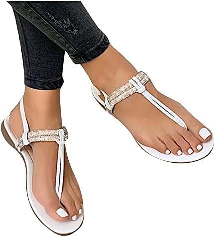 Kadın Sandalet Strape Sandalet Klip Ayak Çevirme Burnu açık Kristal Roma Rahat Düz Terlik plaj ayakkabısı Eğlence Taklidi Terlik