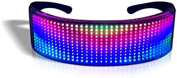 KEBEIXUAN Partiye Özel LED Tam Renkli Işık Yayan Gözlükler, Özelleştirilebilir Desenli Işıklı Gözlükler USB Şarj Edilebilir,Karnaval