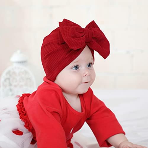 Cınacı 8 Paket Katı Büyük Düğümlü Saç Yay Büyük Ilmek Düğüm Bere Türban Şapka Kapaklar Headwraps Bebek Kız Bebekler Toddlers