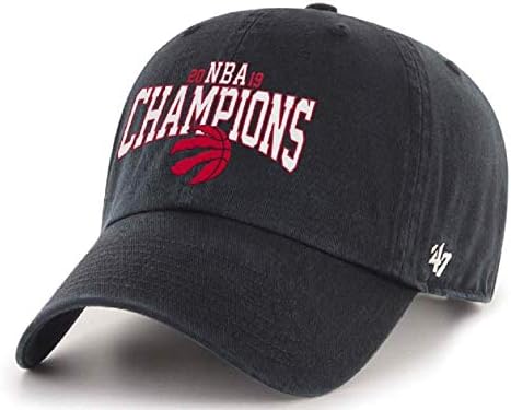 '47 Toronto Raptors NBA 2019 Şampiyonası Kap Marka Temiz Up Ayarlanabilir Şapka Siyah