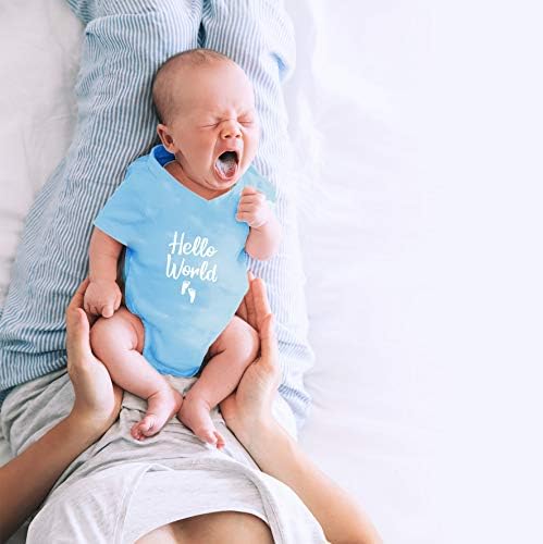 CBTwear Merhaba Dünya - Yenidoğan Eve Dönüş Kıyafeti-Sevimli Bebek Tek Parça Bebek Bodysuit