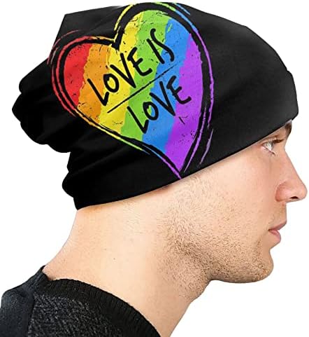 Hımbıl Bere Kapaklar Erkek Kadın LGBT Eşcinsel Lezbiyen Gökkuşağı Gurur Sıcak Kafatası Örgü Kemo Şapka Unisex Yumuşak Şapkalar