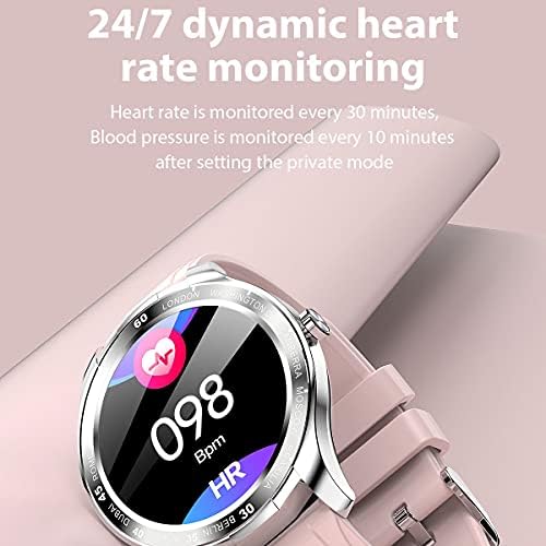 Akıllı saat Erkekler Tam Dokunmatik Ekran Spor Su Geçirmez Smartwatch Kadın Spor Saat Android ıOS Telefon için (Renk: Pembe)