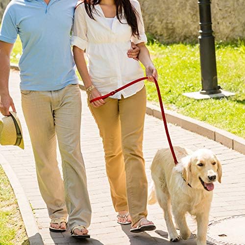 ZQDM Köpek Tasma, Pamuk Köpekler Kurşun Halat Pet Uzun Keten Kemer Açık Köpek Yürüyüş Eğitim Kılavuzları Halatlar, Kırmızı, 130