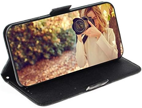 GANGXUN Samsung Galaxy A12 5G Cüzdan Kılıf, [Serin Kedi] [Bilek Kayışı] [Cüzdan Standı] 3D Glitter Boyalı Koruyucu Cep Telefonu