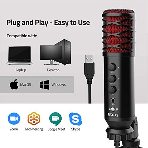MLDSN USB Bilgisayar Mikrofon Bilgisayar Kondenser Mikrofon Streaming Media/Müzik Kayıt/Konferans/Video Kayıt/Voiceover (Renk: