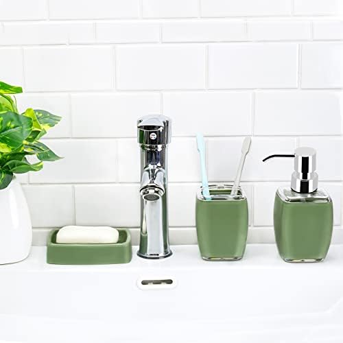 6 Paket Banyo Aksesuarları Seti Akrilik Banyo Dekor Seti Yeşil Diş Fırçası Tutucu Seti (Yeşil)