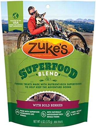 Zuke's 61057 Superfood Blend Doğal Köpek Kalın Meyveleri ile Davranır-6.0 Oz Çanta