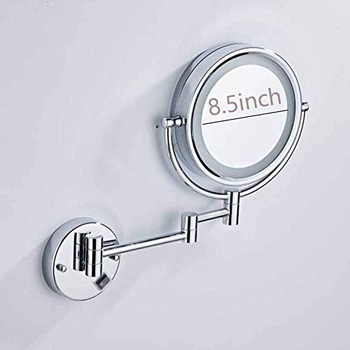 Nhlzj XİAOQİANG ışıkları ile Makyaj Aynası Duvara Montaj, Vanity Ayna 3X Büyütme 360 Dönen Çift Taraflı Yuvarlak Otel Banyo için